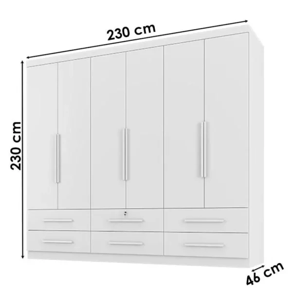 ROUPEIRO ZANZINI MAXIMUS PLUS BRANCO ABSOLUTO 6P 6G - Imagem 3