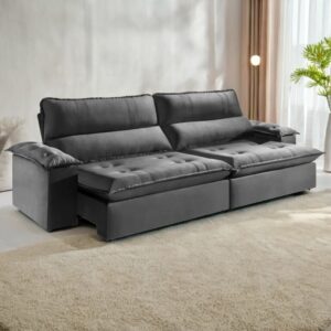 SOFA RETRATIL ZARAT KHIARA 02 MOD 90BR2 COR 101CINZA