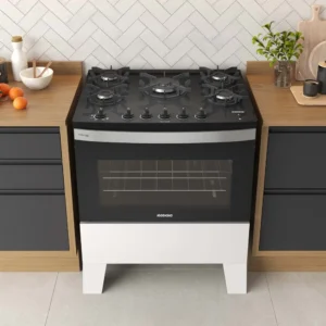 FOGAO ITATIAIA ITAGLASS PLUS 5Q BRANCO/PRETO
