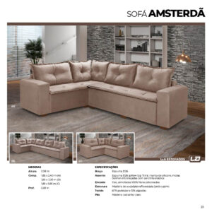 SOFA DE CANTO AMSTERDA 6LG L&A ESTOFADOS