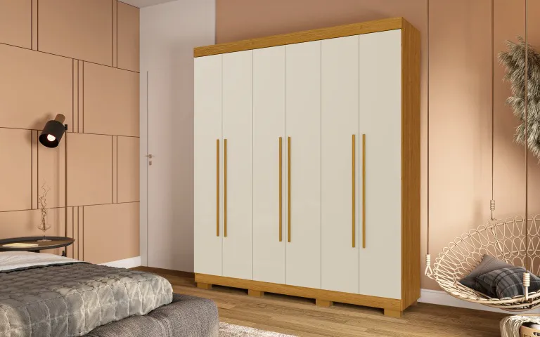 ROUPEIRO ACP PAOLLA 06 PTS CINAMOMO/OFF WHITE MDP - Imagem 3