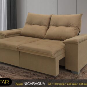 SOFA RETRATIL ESTOFAR NICARAGUA INCA MARROM 12