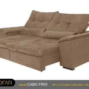 SOFA RETRATIL ESTOFAR CABO FRIO 2,35 MT INCA MALBEC 03