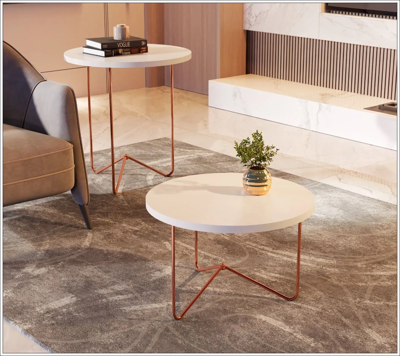 MESA CENTRO JB BECHARA 8006 LU OFF WHITHE - Imagem 4