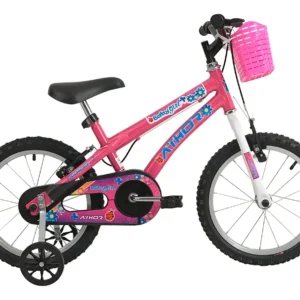BICICLETA ARO 16 ATHOR FEMININA COM CESTINHA /ROSA