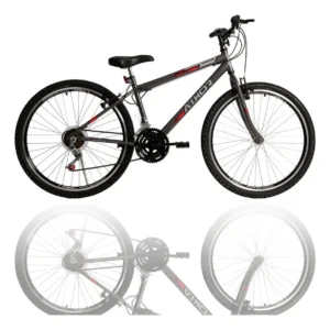BICICLETA ARO 26 ATHOR 18/M REBAIXADA GRAFITE/VERMELHO