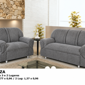 SOFA 2X3 LUGARES VENEZA CINZA