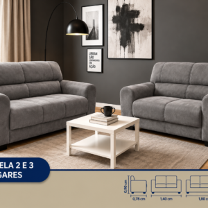 SOFA 2X3 LUGARES GABRIELA PAIVA CINZA 06 (SOFTLINE)