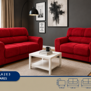 SOFA 2X3 LUGARES GABRIELA PAIVA VERMELHO 12 (SOFTLINE)