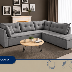 SOFA DE CANTO BELO SOFTLINE PAVIA CINZA