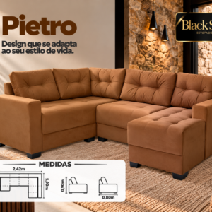 SOFA DE CANTO BALCK SOFT PIETRO CARAMELO