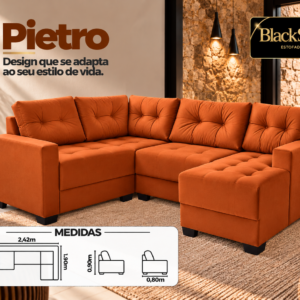 SOFA DE CANTO BLACK SOFT PIETRO COBRE